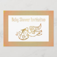 Invitation baby shower Attente de cigogne