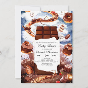 Invitation Baby shower au chocolat simple