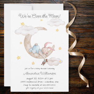 Invitation Baby Shower "Au-delà de la Lune"
