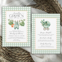 Baby Shower au Gingham Vert Sauge de Production Lo