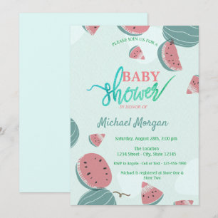 Invitation Baby Shower au thème de pastèque adorable