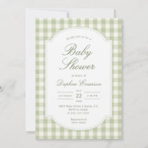 Baby-Shower au Vichy Vert Sauge