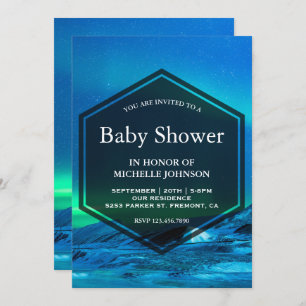 Invitation Baby shower aurora Nord aurora
