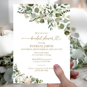 Invitation Baby Shower Automnal Citrouille et Verdure