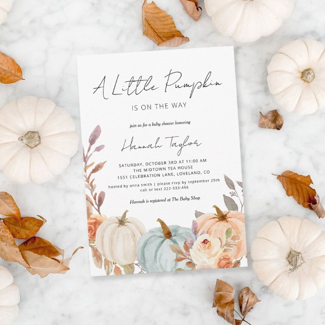 Invitation Baby shower Automne Un Peu Citrouille (Créateur téléchargé)