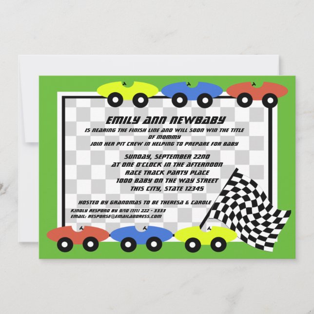 Invitation Baby shower automobile (Devant)