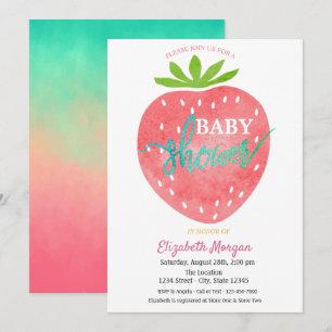Invitation Baby Shower aux aquarelles sur le thème de la frai