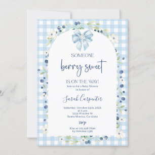Invitation Baby shower aux bleuets
