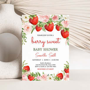 Invitation Baby shower aux fraises