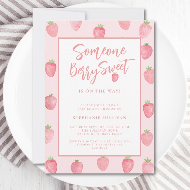 Invitation Baby shower aux fraises (Créateur téléchargé)