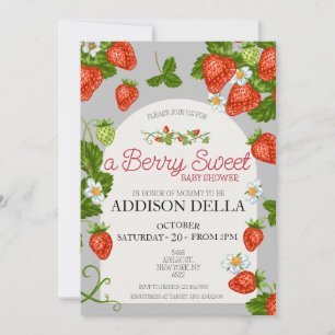Invitation Baby shower aux fraises Berry Sweet