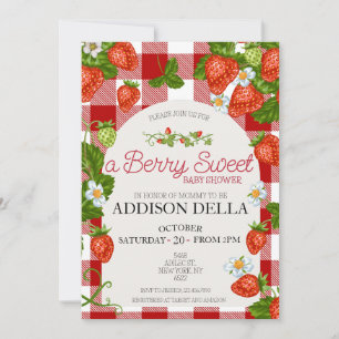 Invitation Baby shower aux fraises Berry Sweet