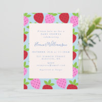 Baby shower aux fraises roses et bleues