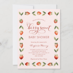 Invitation Baby Shower aux Fruits Rouges Sucrés