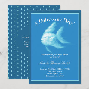 Invitation Baby shower aux poissons-anges