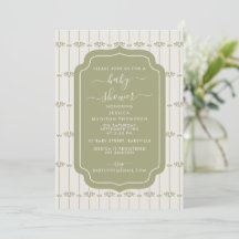 Baby Shower aux rayures botaniques victoriennes vi