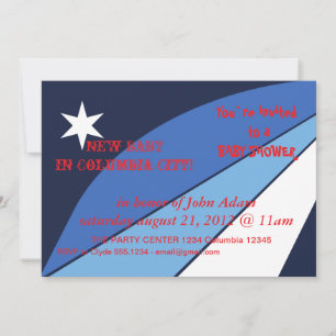 Invitation baby shower avec drapeau de Columbia, S