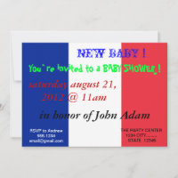 Invitation baby shower avec Drapeau de France