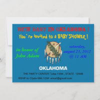 Invitation baby shower avec drapeau de l'Oklahoma