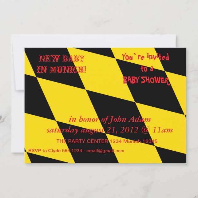 Invitation baby shower avec Drapeau de Munich (Devant)