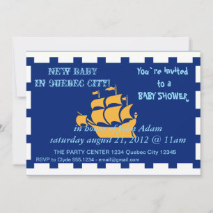 Invitation baby shower avec drapeau de Québec