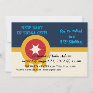 Invitation baby shower avec Drapeau de Tulsa, USA
