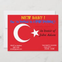 Invitation baby shower avec Drapeau de Turquie