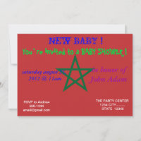 Invitation baby shower avec drapeau du Maroc