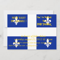 Invitation baby shower avec drapeau du Québec