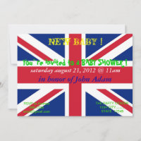 Invitation baby shower avec drapeau du Royaume-Uni
