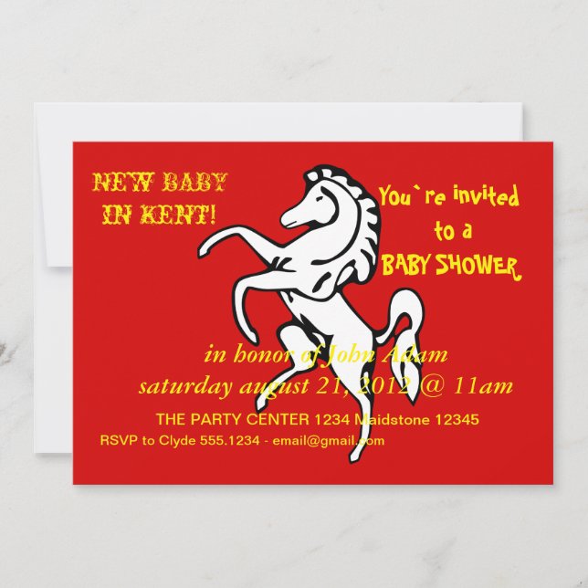 Invitation baby shower avec le drapeau de Kent (Devant)