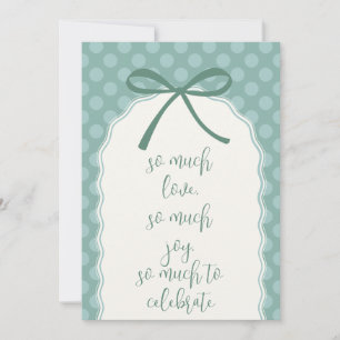 Invitation Baby-Shower avec Nœud à Points Verts