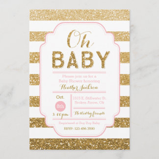Invitation Baby shower avec Parties scintillant ro