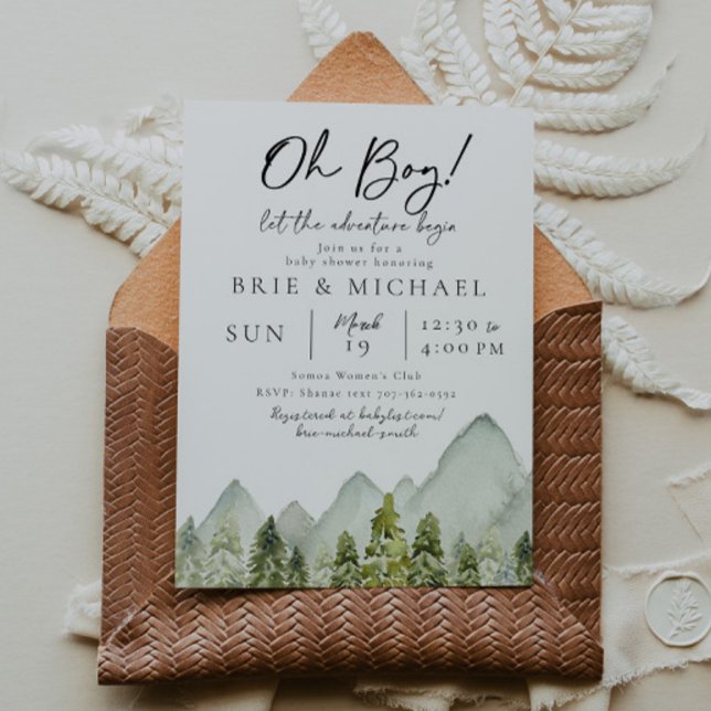 Invitation Baby shower aventure | Aquarelles (Créateur téléchargé)
