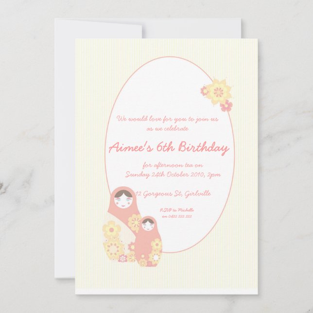 Invitation Baby shower Babushka (Devant)