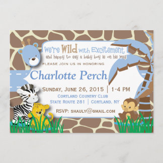 Invitation Baby shower Baby Boy Jungle