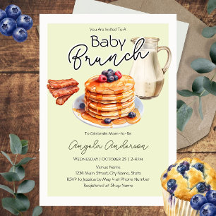 Invitation Baby Shower Baby Brunch Amusant Vert