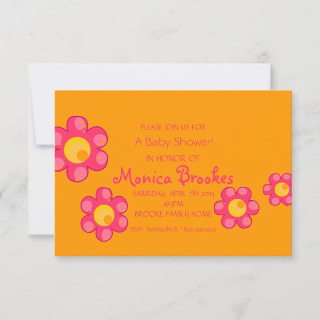 Invitation Baby shower| Baby Flowers II|ou (Devant)