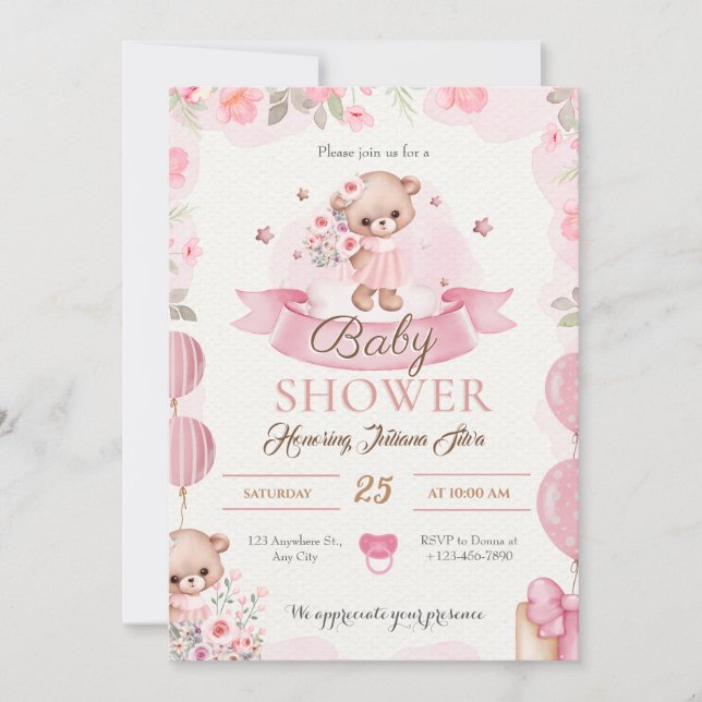 invitation baby shower - baby shower (Devant)