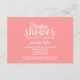Invitation Baby shower - Baby shower - rose