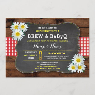 Invitation Baby shower BABYQ Red Check