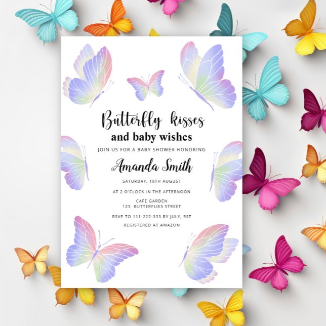Invitation Baby shower Baisers à papillon (Créateur téléchargé)