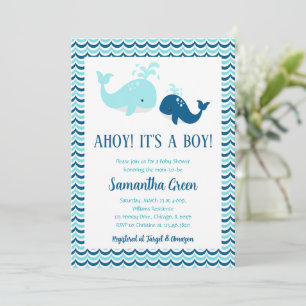 Invitation Baby shower baleine