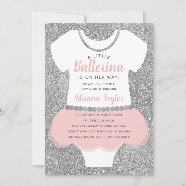 Invitation Baby shower Ballerina (Devant)