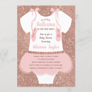 Invitation Baby shower Ballerina Invitation, or Rose