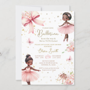 Invitation Baby shower Ballerina TuTu d'origine africaine