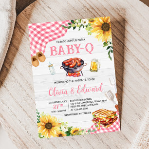 Invitation Baby shower barbecue tournesol rose