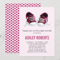 Invitation Baby shower Basket rose, Bébée fille