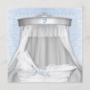 Invitation Baby shower Bassinet Bleu