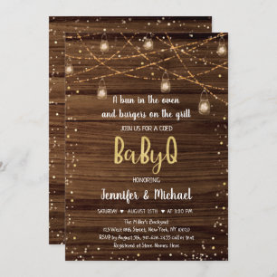 Invitation Baby shower BBBQ à cordes rustiques
